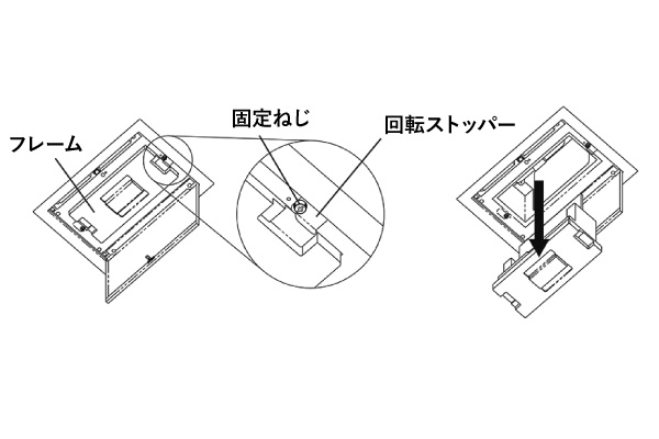 3 本体フレームを開く